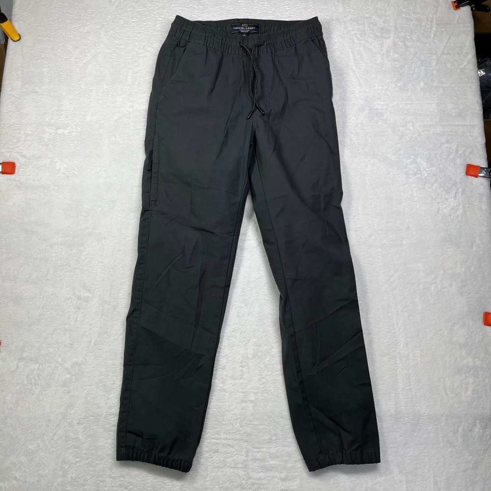 Nickel & Iron Jogger Pants Mens Small Black Cotton Stretch Trail‎ Hiking Camping